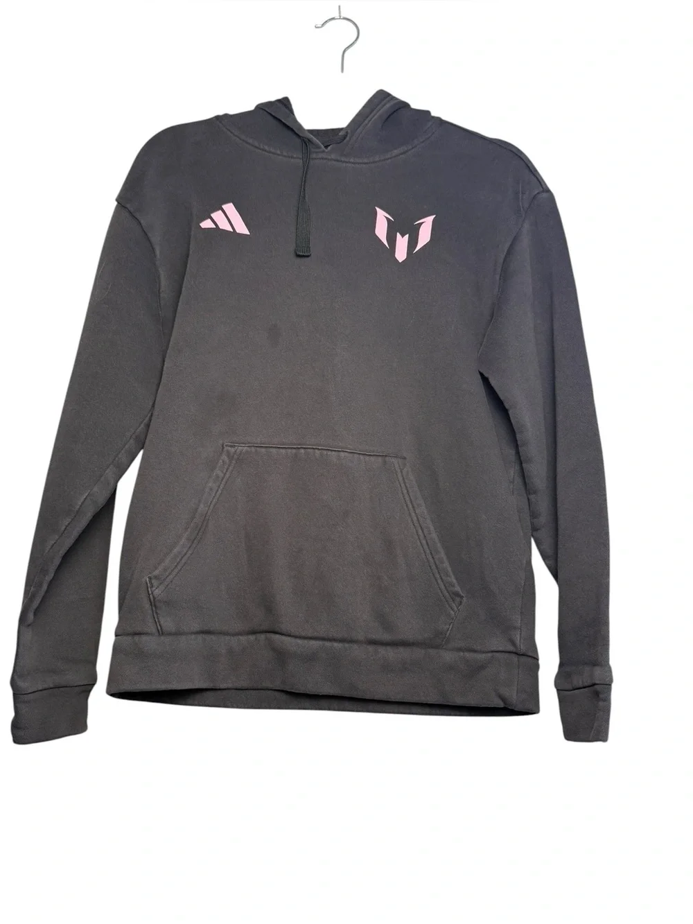 Adidas Messi 10 Hoodie Black Pink Mens XS / Womens Medium Oversized